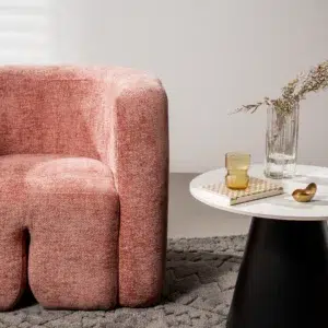 Donatella Occasional Chair in blush with textured fabric and modern design for living rooms