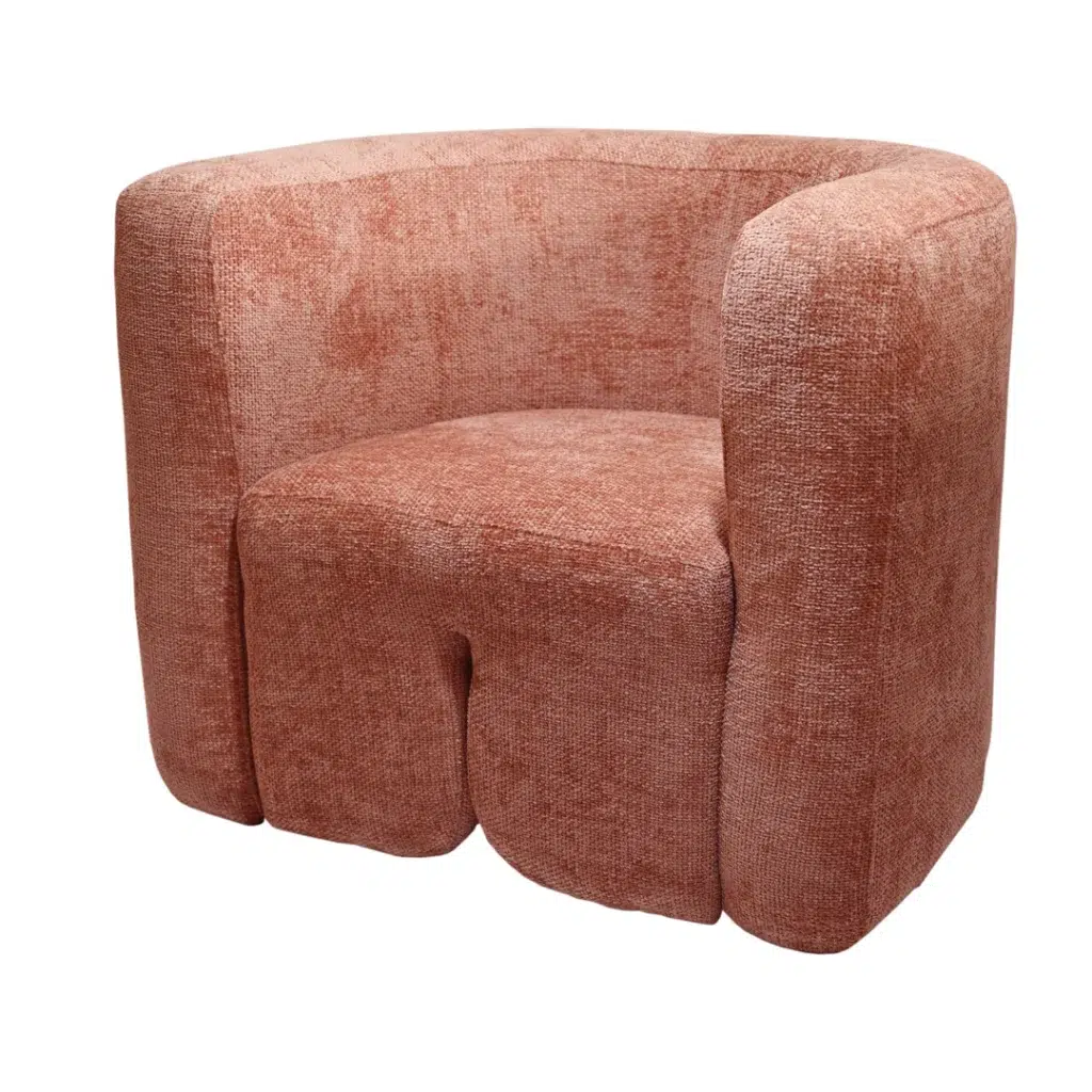 Donatella Occasional Chair in blush with textured upholstery for modern living rooms