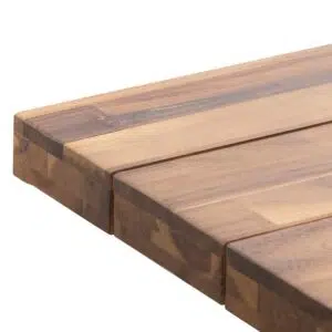 Finn 2.5m outdoor dining table with natural acacia wood top and white steel base