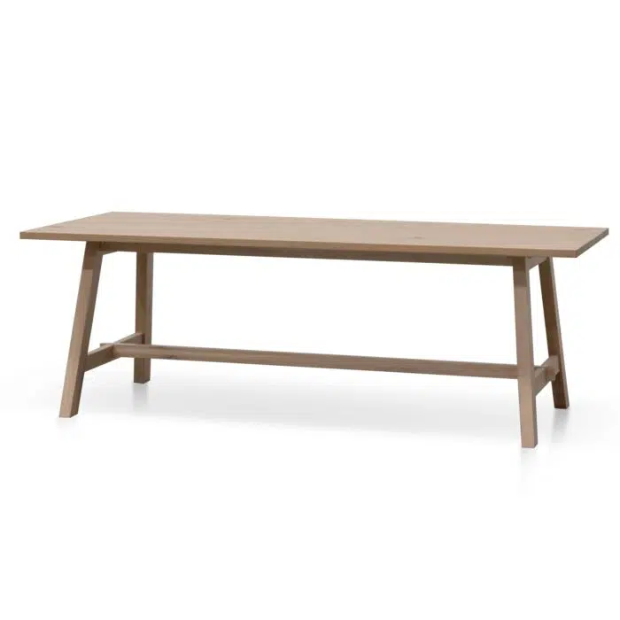 Hazel 2.2m Wooden Dining Table – Washed Natural
