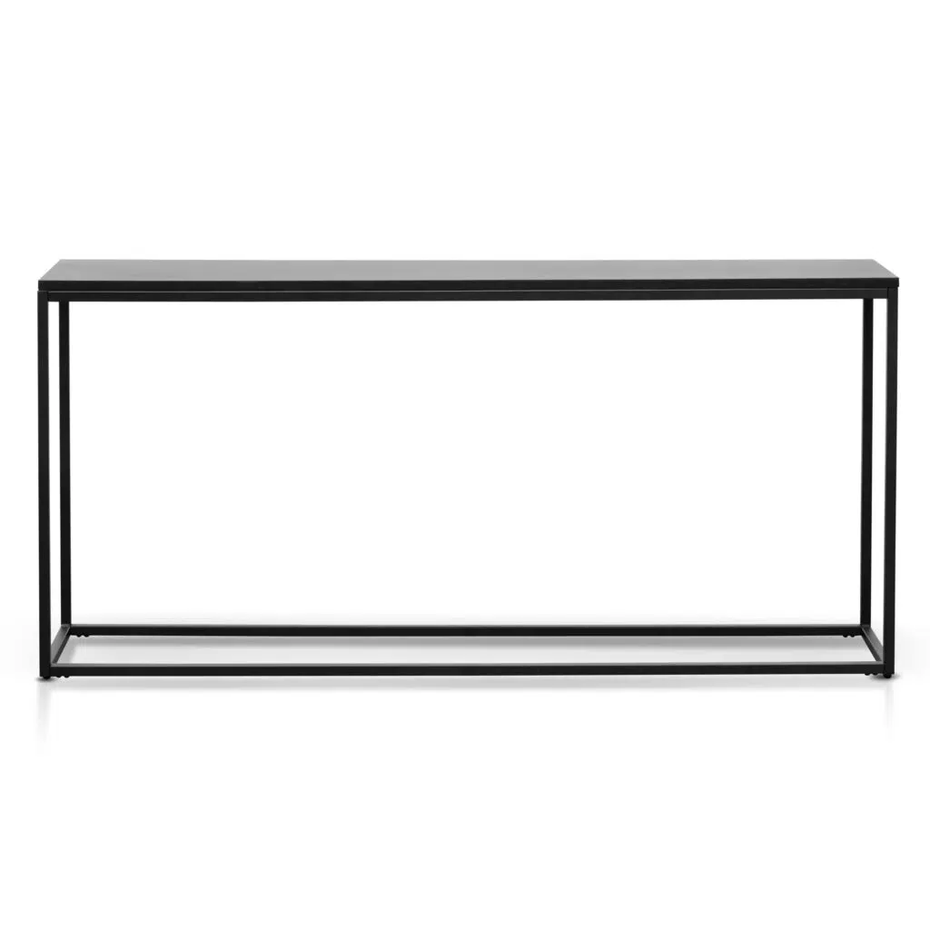 Eli 1.6m console table full black modern monochrome design durable materials sleek finish
