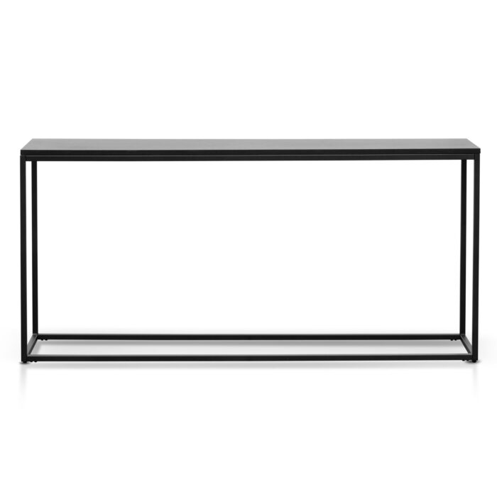 Eli 1.6m console table full black modern monochrome design durable materials sleek finish