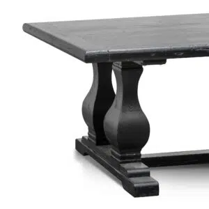 Evie elm wood dining table 240cm full black rustic modern farmhouse design