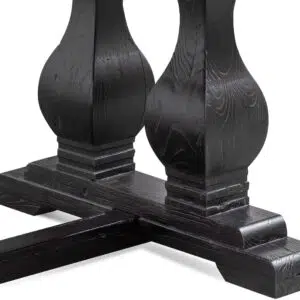 Evie elm wood dining table 2.4m full black with rustic industrial base