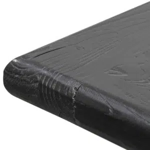 Evie elm wood dining table 240cm full black with rustic industrial base