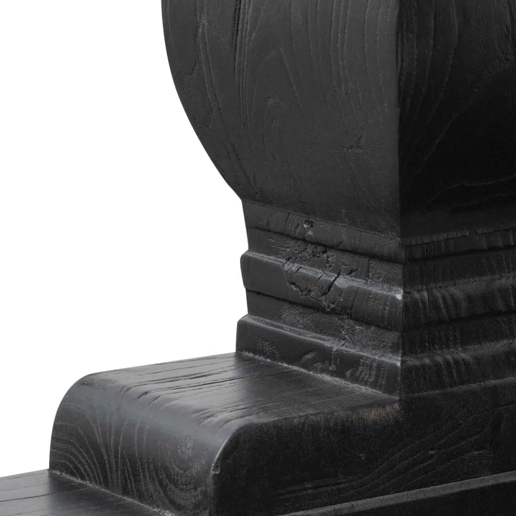 Evie elm wood dining table 2.4m full black reclaimed timber rustic elegance