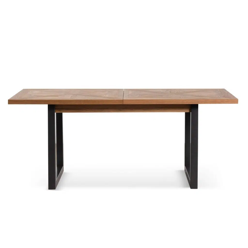 Ethan extendable dining table European oak rustic industrial design 6 8 seater
