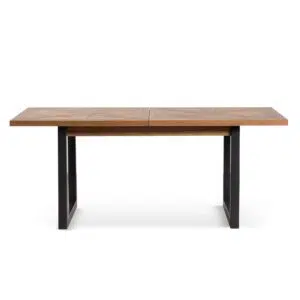 Ethan extendable dining table European oak rustic industrial design 6 8 seater