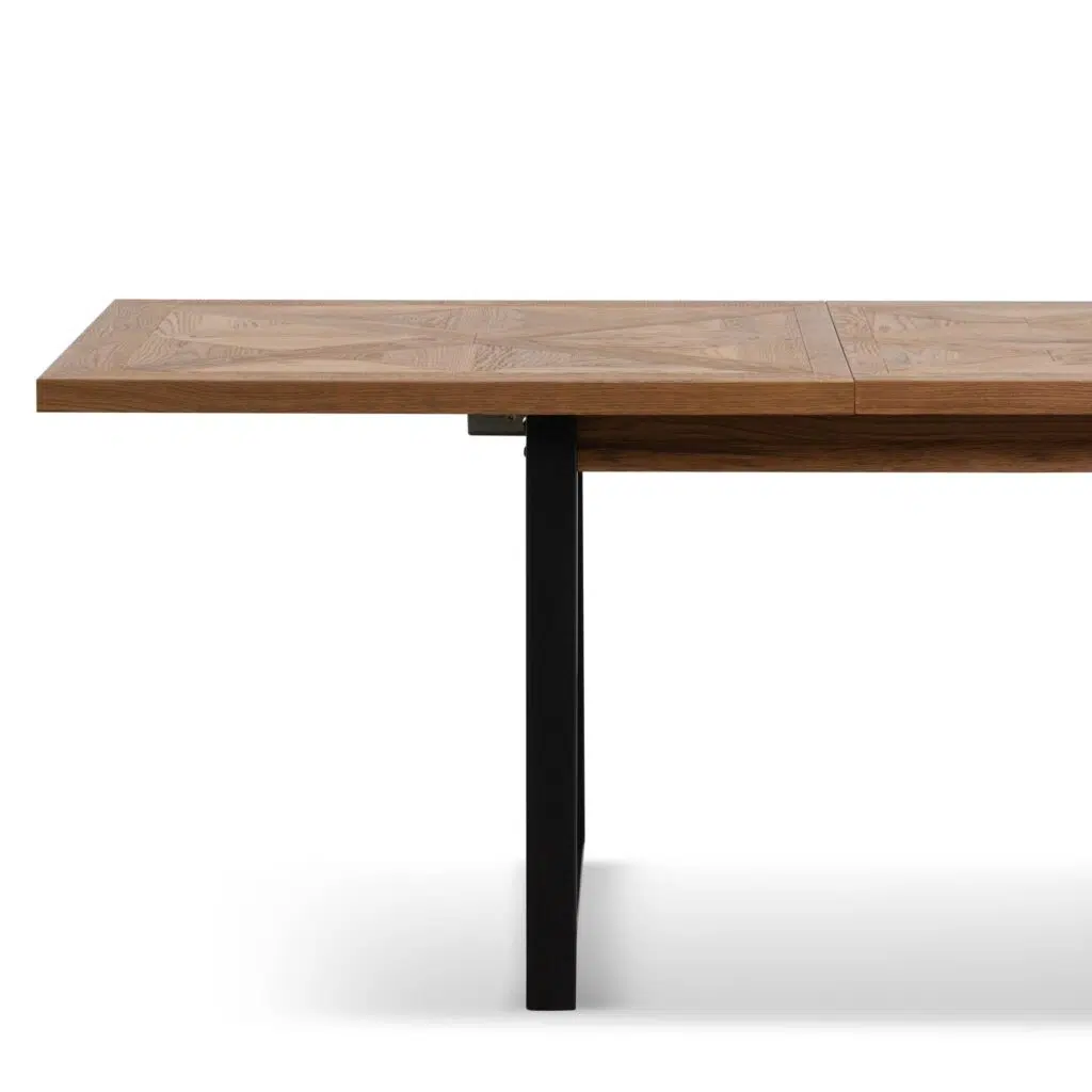 Ethan extendable dining table European oak 6 8 seater rustic industrial fusion design