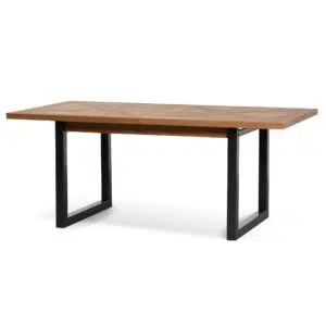 Ethan extendable dining table European oak rustic industrial design 6 8 seater