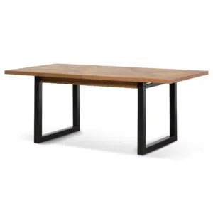 Ethan extendable dining table European oak rustic industrial design 6 8 seater