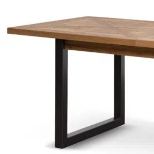 Ethan extendable dining table European oak rustic industrial design 6 8 seater