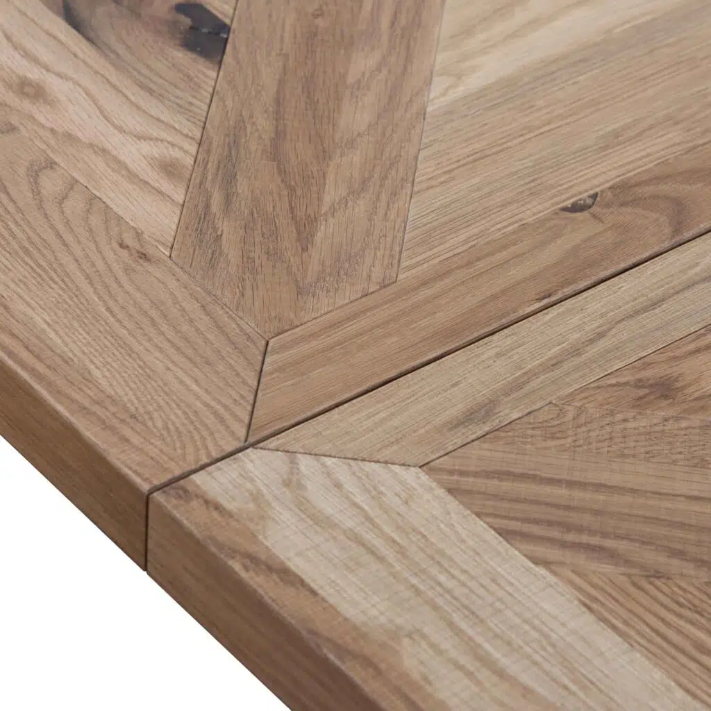 Ethan extendable dining table European oak rustic industrial design 6 8 seater