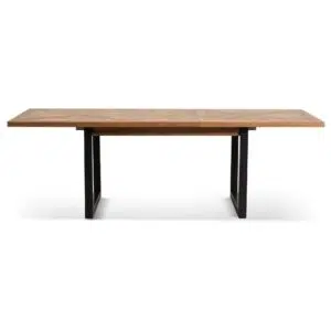 Ethan extendable dining table European oak rustic industrial design 6 8 seater