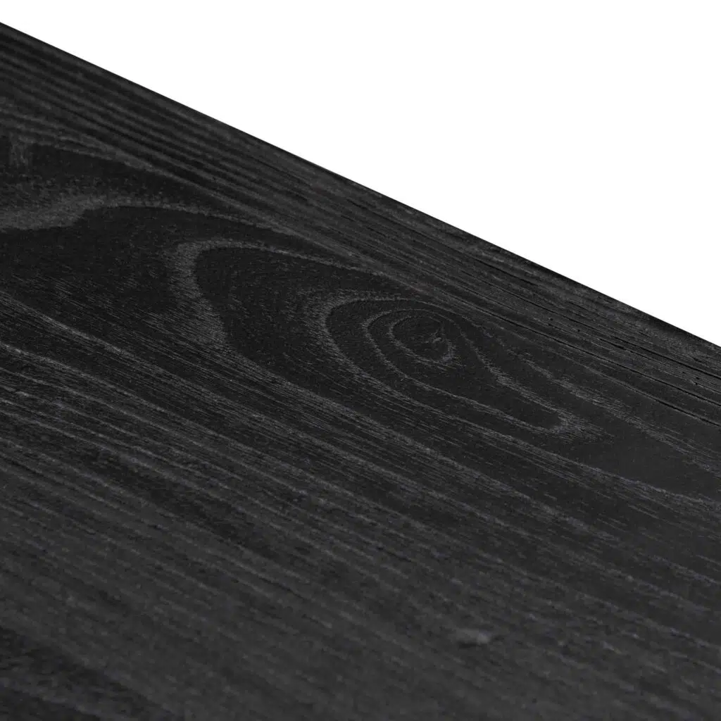 Arlo reclaimed console table in black featuring eco-friendly elm wood and modern design