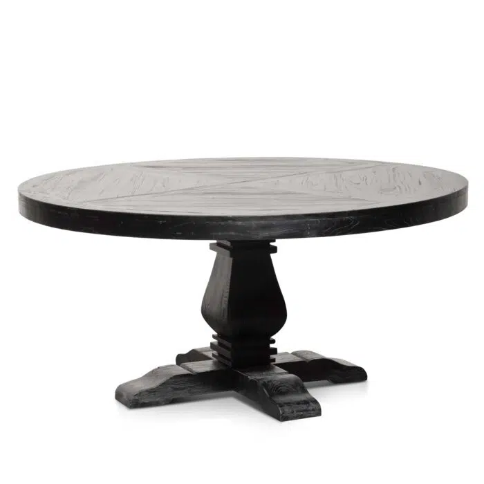 Aria 1.6m Round Dining Table – Full Black