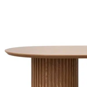 Elias 2.8m wooden dining table with natural finish and sturdy pillar bases for spacious gatherings