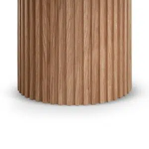 Elias 2.8m wooden dining table with natural finish and elegant pillar base design