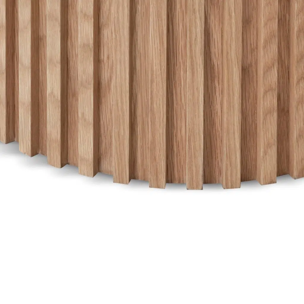 Elias 2.8m wooden dining table with natural finish and elegant pillar base design