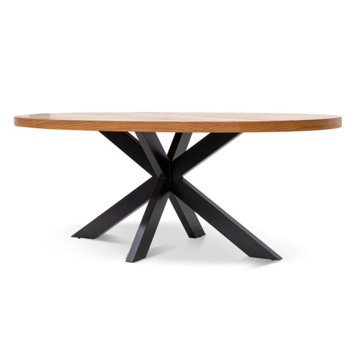 Opal 6 Seater European Knotty Oak Extendable Dining Table Rustic Industrial Frame
