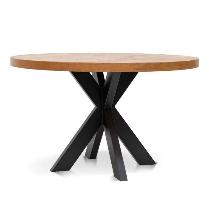 Phoebe 4 Seater Round 1.25m Dining Table – European Knotty Oak