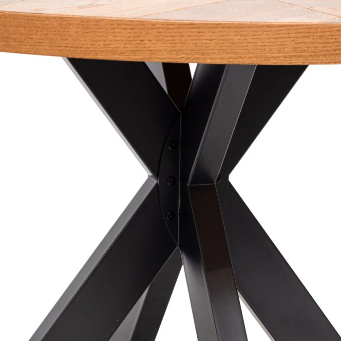 Phoebe 4-seater round dining table in European Knotty Oak finish