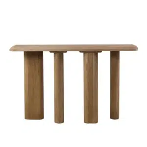 Liora 1.6m Natural Solid Elm Wood Console Table Sturdy Rustic Modern Design