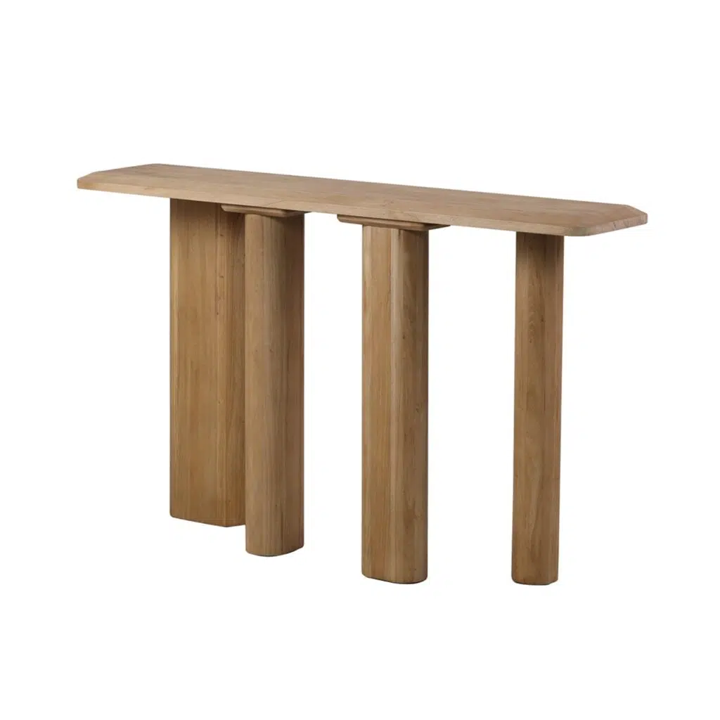 Liora 1.6m wooden console table with natural finish and sturdy elm wood construction
