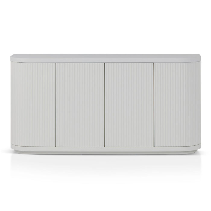 Stella 1.6m veneer top buffet unit full white modern dining room storage solution