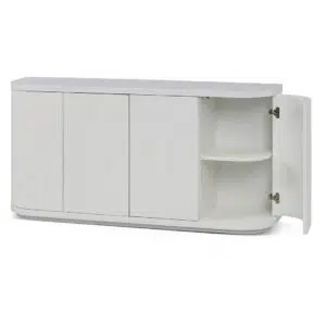 Stella 1.6m veneer top buffet unit in full white with modern design and storage solutions