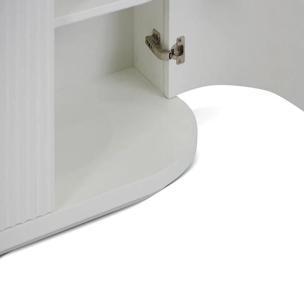 Stella 1.6m veneer top buffet unit full white modern dining room storage solution