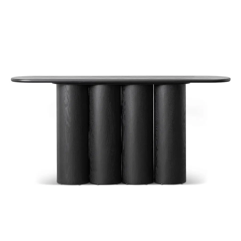 Nora 1.7m Console Table Full Black modern design durable engineered wood floor protectors matte finish