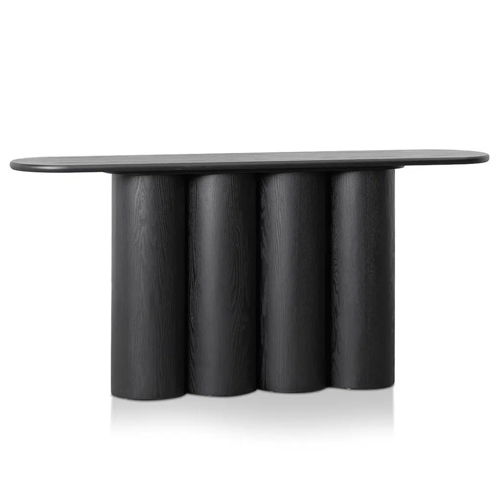 Nora 1.7m Console Table Full Black Ash Veneer Matte Finish
