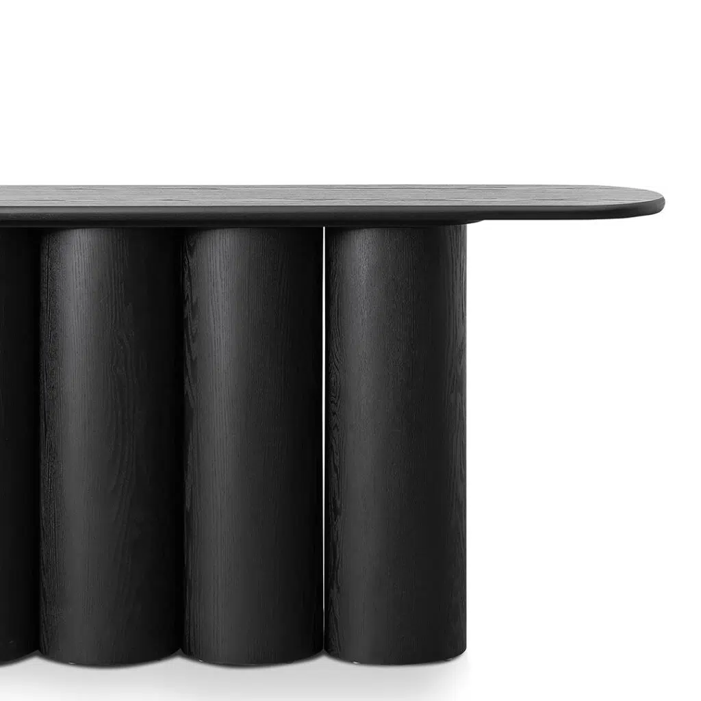 Nora 1.7m Console Table Full Black Modern Design Engineered Wood Matte Legs 170cm