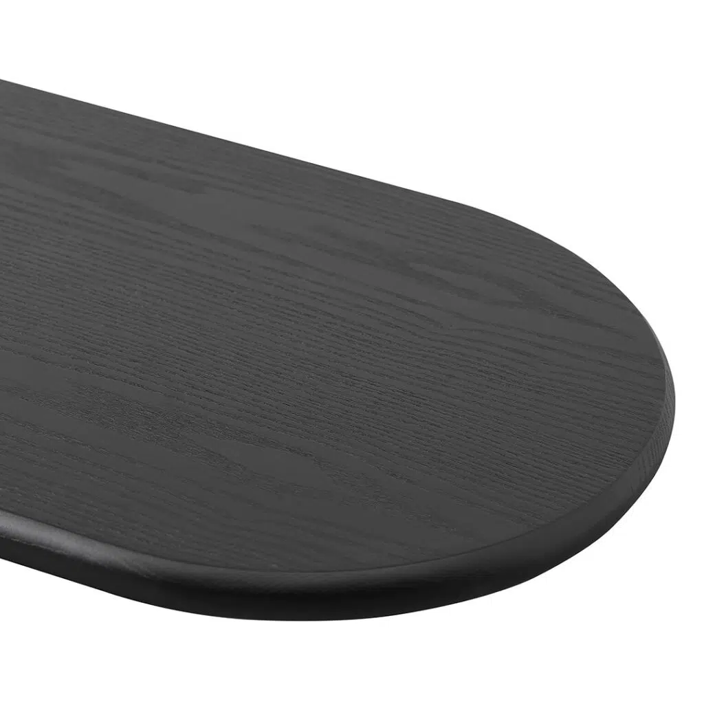 Nora 1.7m Console Table Full Black Modern Spacious Engineered Wood Matte Finish