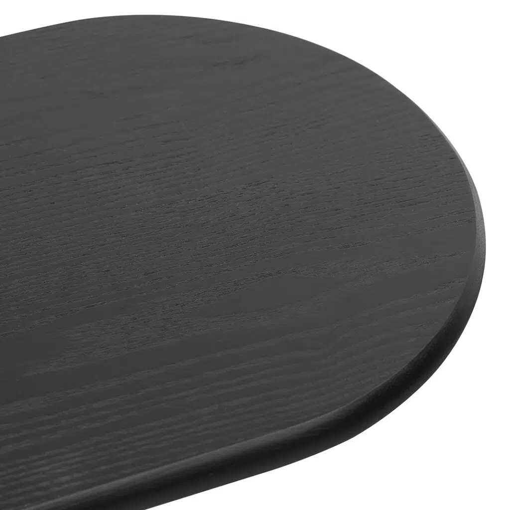 Nora 170cm Full Black Console Table with Matte Finish Natural Ash Veneer Engineered Wood