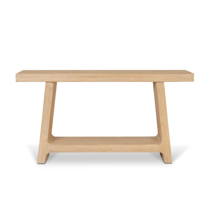 Maya 1.52m Elm Solid Wood Console Table 7cm Thick Storage Shelf No Assembly Rustic Modern Decor