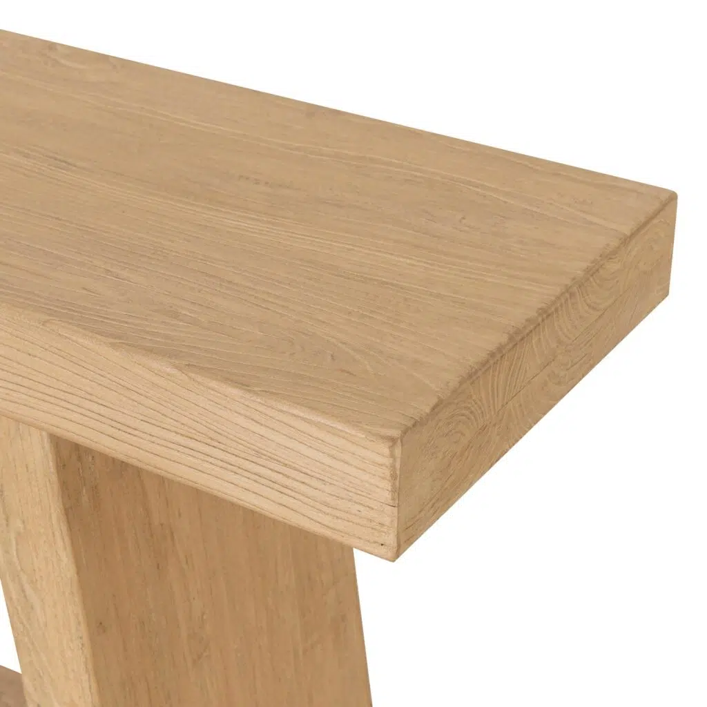 Maya 1.52m Natural Elm Console Table with Visible Wood Grain