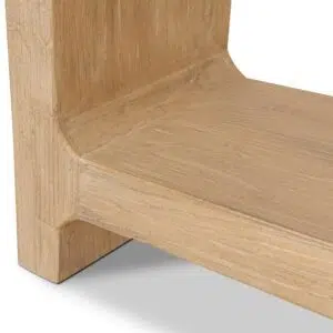 Maya 1.52m Solid Elm Console Table Natural Finish Storage Shelf No Assembly