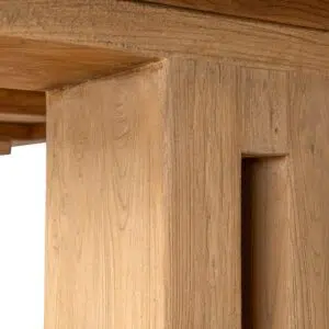 Finn 2.44m Elm Dining Table Modern Rustic Design Sturdy Solid Wood Natural Finish Family Gatherings Seats 8-10 People 7cm Thick Tabletop