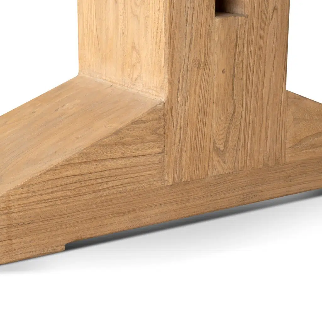 Finn 2.44m Elm Solid Wood Dining Table Natural Timeless Design