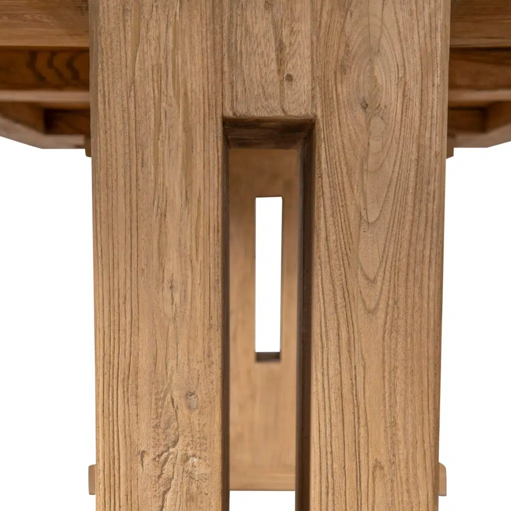 2.44m Solid Elm Dining Table Natural Rustic Modern Design Seats 8-10