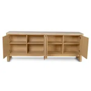 Aria 2.1m travertine top sideboard creme ash modern elegant storage solution