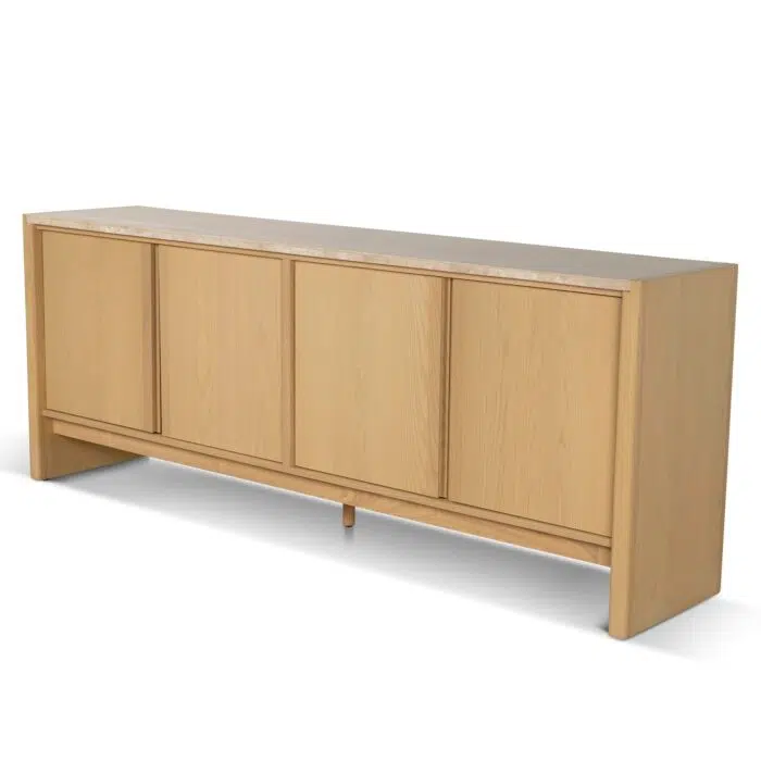 Aria 2.1m Travertine Top Sideboard Unit – Creme Ash