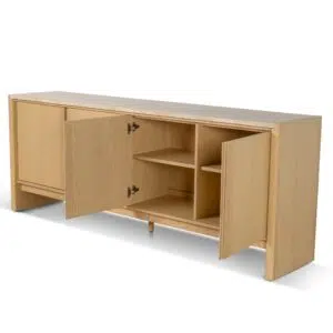 Aria 2.1m travertine top sideboard cream ash modern elegant storage solution