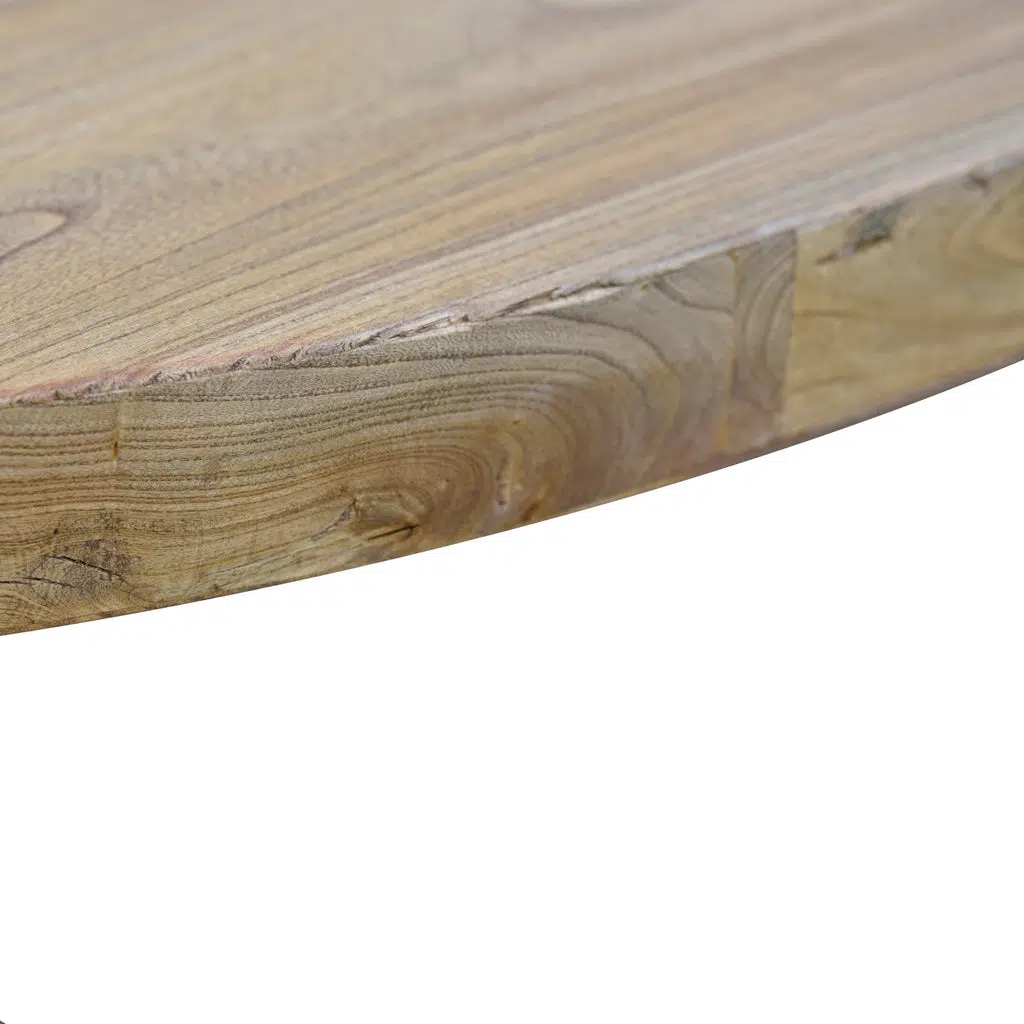 Seraphina 3m dining table natural finish reclaimed elm wood eco friendly craftsmanship