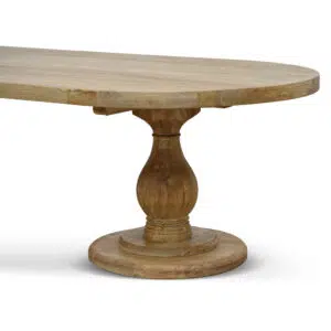 Seraphina 3m dining table natural finish reclaimed elm wood eco friendly craftsmanship