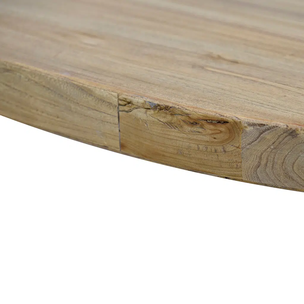 Natural Seraphina dining table with reclaimed elm wood and eco-friendly craftsmanship
