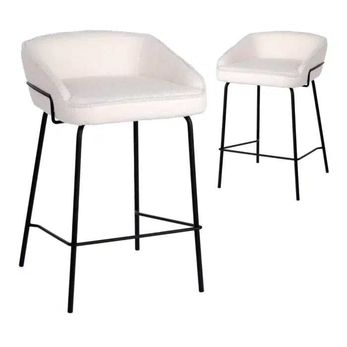 Duke Bar Stools – Ivory (Set of 2)