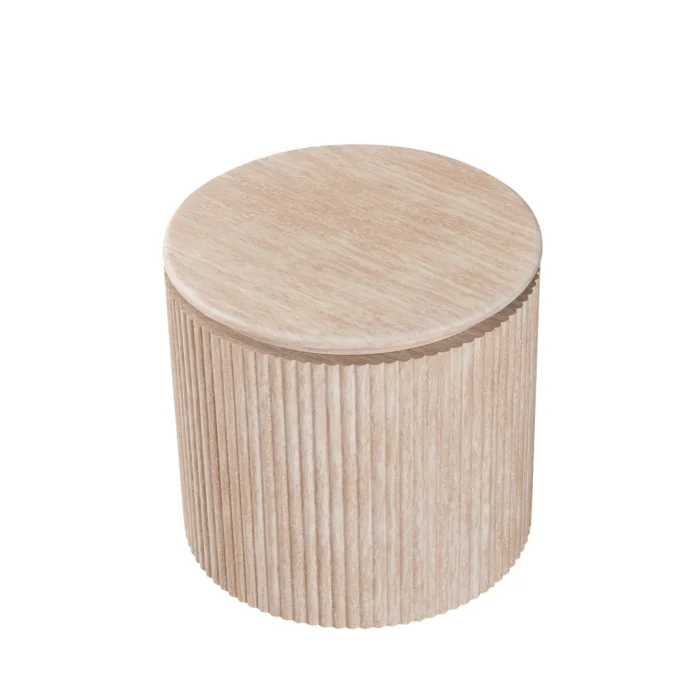 Empire Travertine Side Table